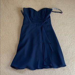 Alfred Angelo Strapless Navy Dress size 0
